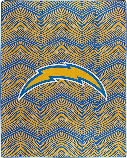 Zubaz by Northwest NFL Zubified Raschel Throw Blanket 50 X 60, Los Angeles Chargers
