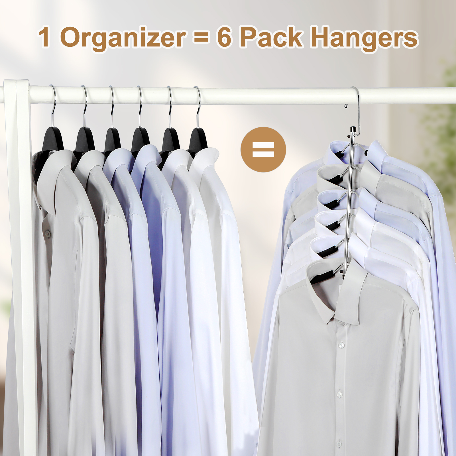 Amazon.com: TOPIA HANGER Clothes Hanger Space Saving, 6 Tier Shirt