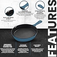 Vista 4 de Utopia Kitchen - Sartén de hierro fundido de 6.5 pulgadas, sartén de chef de hierro fundido, sartén presazonada, utensilios de cocina a la parrilla