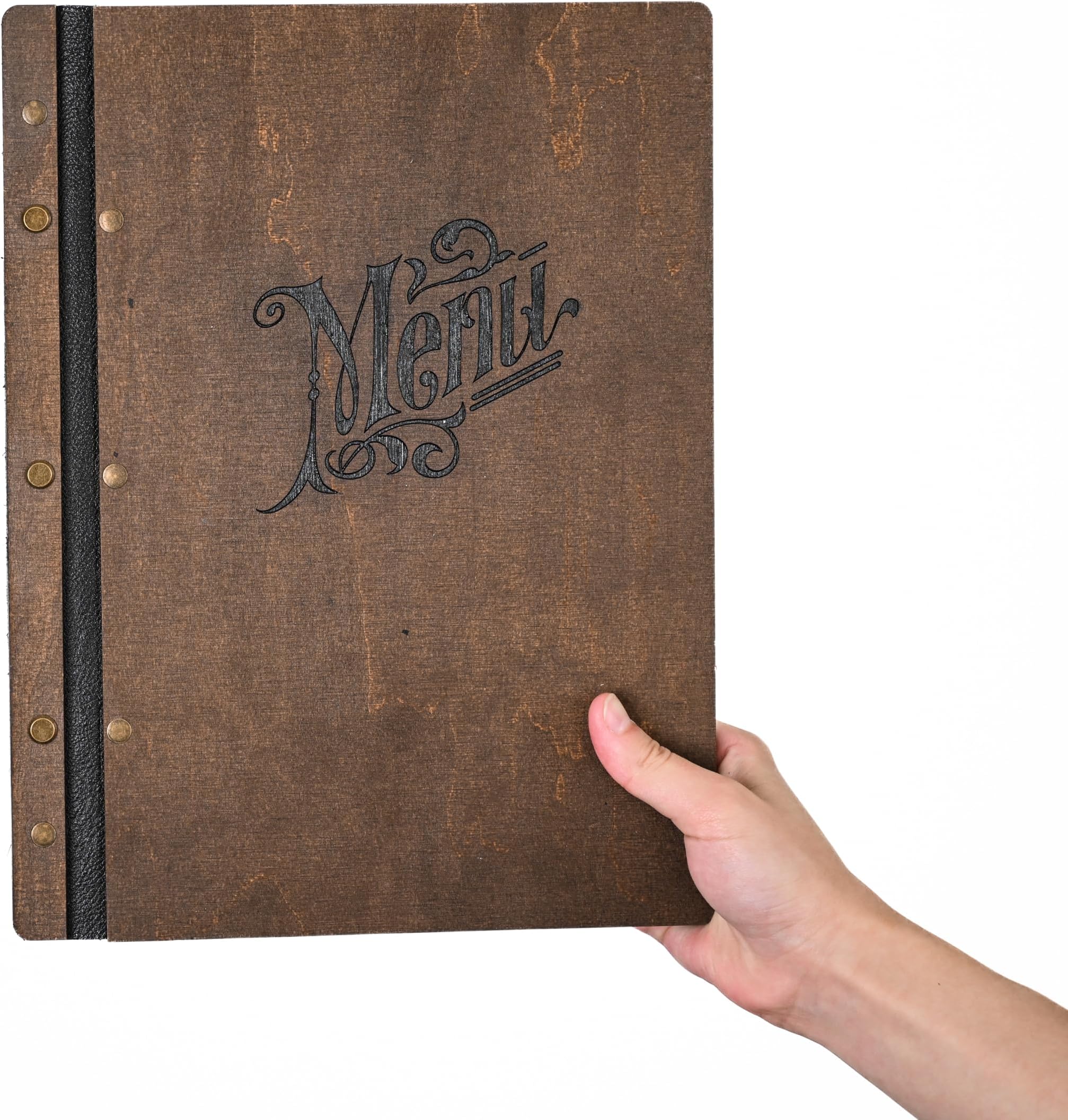 Inko Horeca - Wooden Menu Holder – 11.8 x 9 Inches – Hard Folding Menu Cover for Restaurants, Cafes, and Bars (Rosewood)