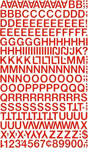 Miniatura 9 de Chartpak letras y números de capital vinilo autoadhesivo, 12 pulgadas de alto, negro, 201por pack (01010), Negro