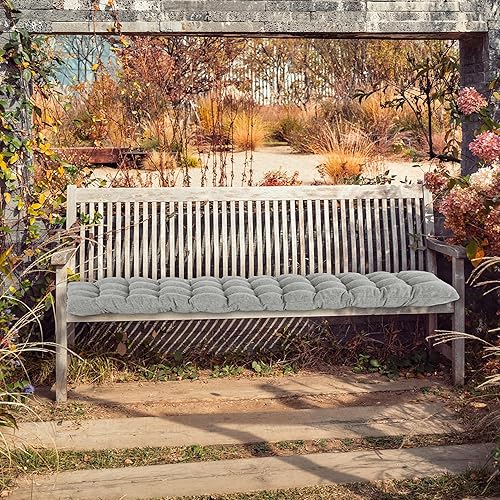 Miniatura 7 de ELFJOY Cojín para silla de descanso, lino sintético, gravedad cero, cojín de banco largo acolchado grueso para sillón reclinable, tumbona, banco,