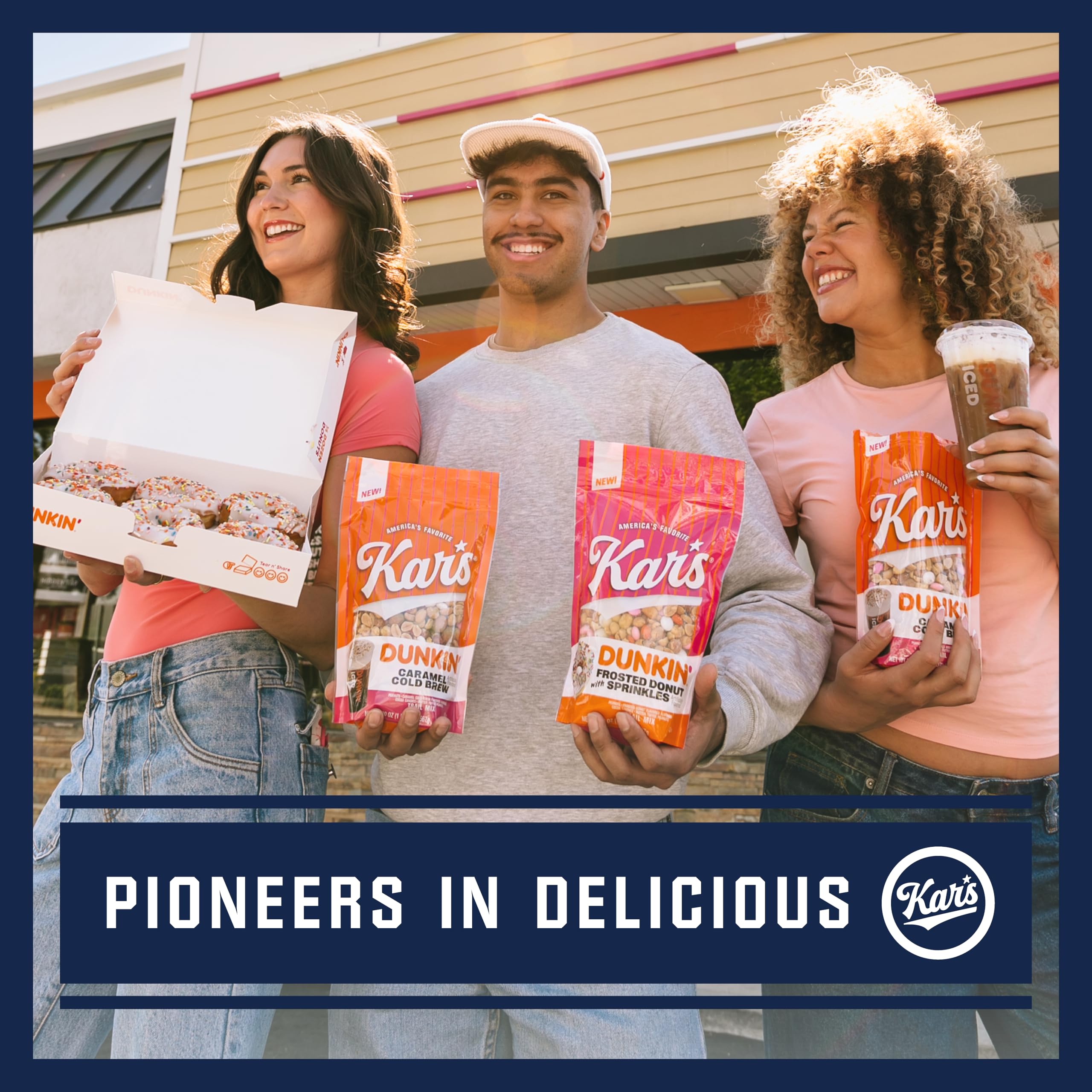 Kar’s Nuts Dunkin’ Frosted Donut with Sprinkles Mixed Nuts – Sweet Candy-Coated Nuts Mix, 5oz Grab & Go Bags (Pack of 12) – Trail Mix Sweet Snacks for Adults & Kids: Frosted Donut with Sprinkles 20 Ounce (Pack of 6)