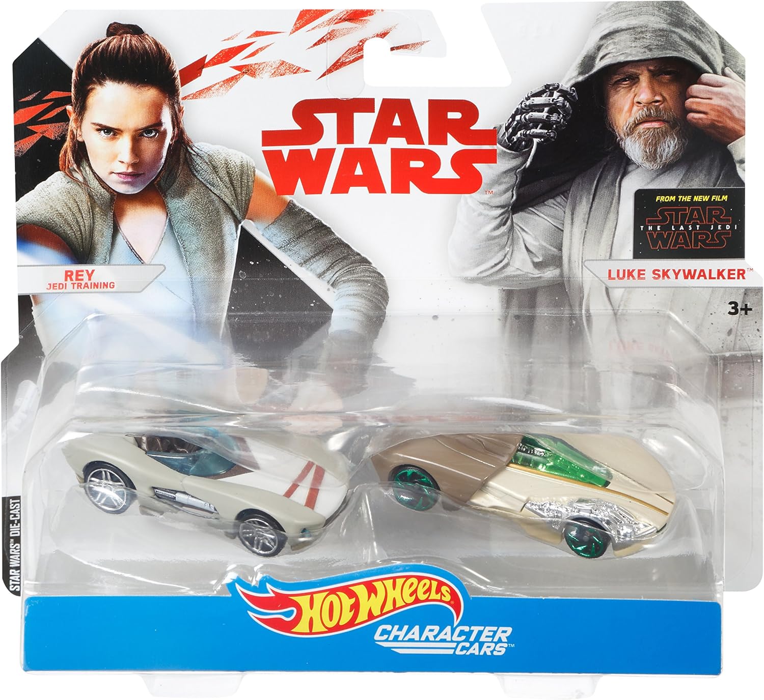 Hot Wheels Star Wars Rey Jedi Training & Luke Skywalker, 2 Pack