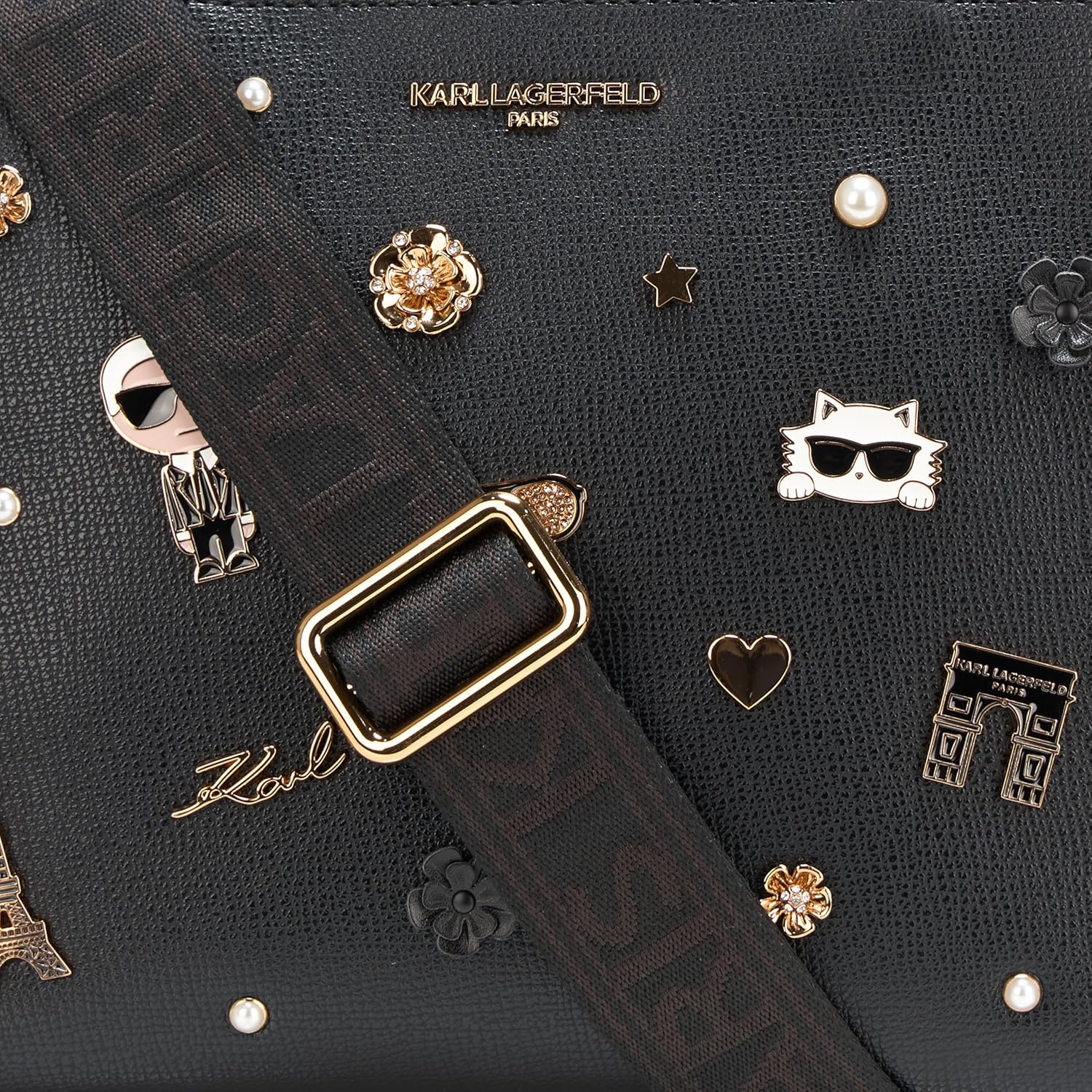 KARL LAGERFELD womens Maybelle Pins Satchel - Image 4