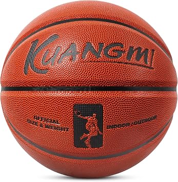 Kuangmi Authentic Series Basketball,Made for Indoor & Outdoor Game Ball Official Size 7/6/5,29.5",28.5",27.5"
