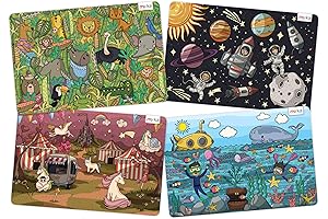 merka Kids Placemats for Dining Table: Durable Wipeable Plastic Placemats, Ocean Space...