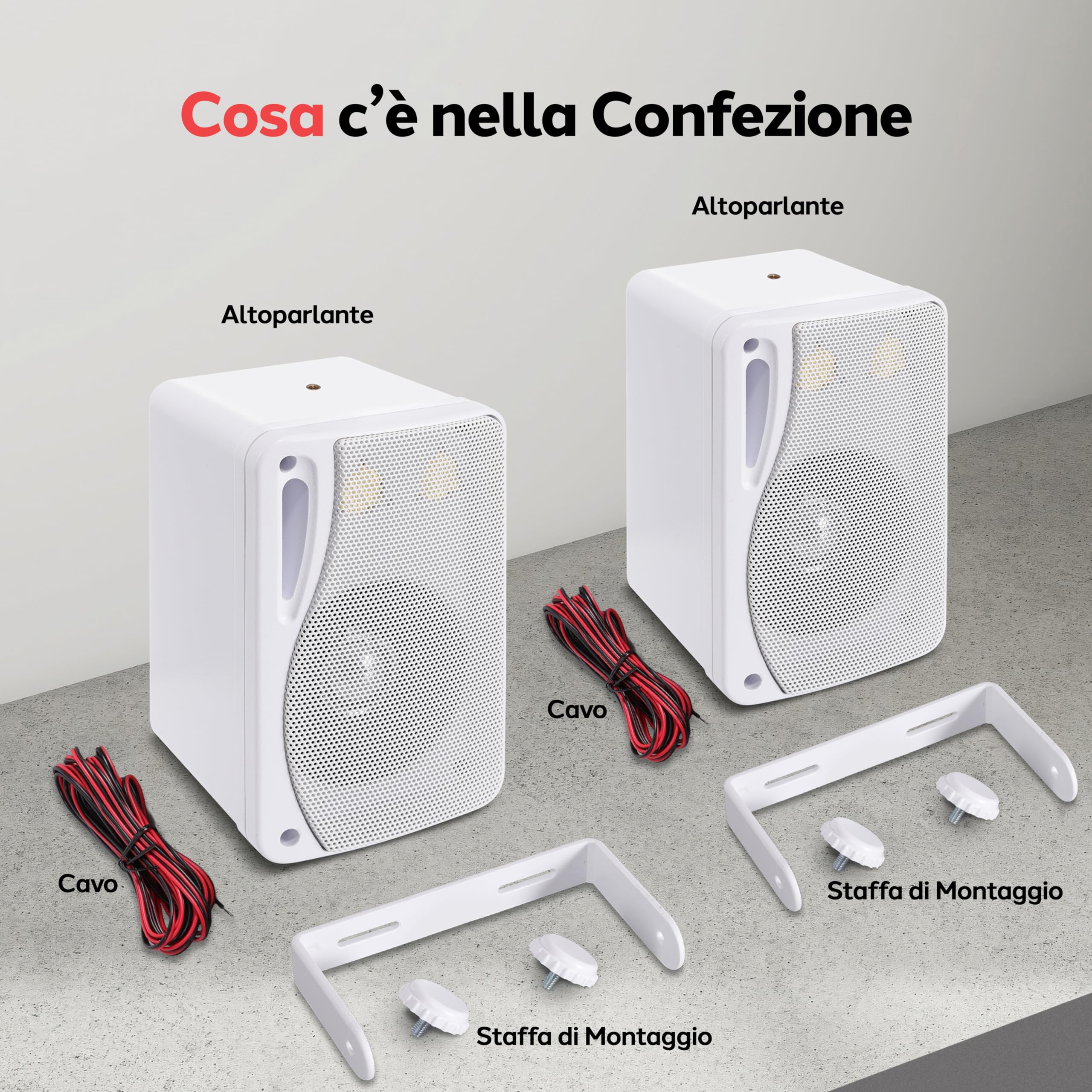 Pyle Cassa Mini a 3 Vie Impermeabile per Esterni, Altoparlante Coppia 8,89 Centimetri, 200 Watt Grado Marino, Resistente Intemperie, Griglia in ABS, Casa, Barca, ai Bordi della Piscina, Patio