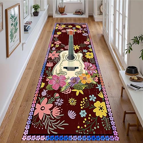 Miniatura 9 de Alfombra musical vintage, 2 x 8 pies, estilo retro, teclas de piano, notas musicales, notas musicales, alfombras de pasillo largas, suaves y