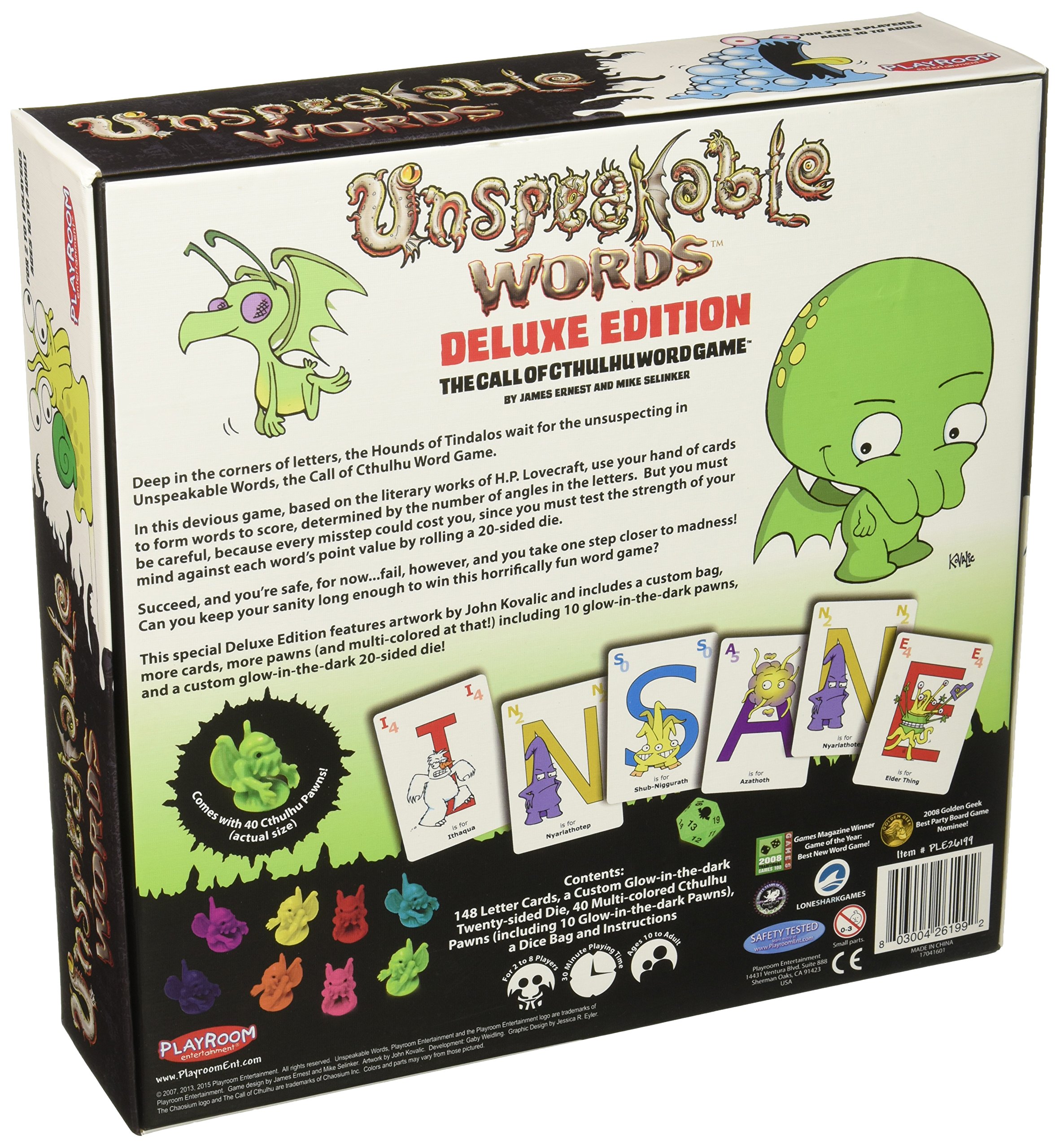 Amazon.com: Playroom Entertainment Unspeakable Words Deluxe Edition The  Call of Cthulhu Word Card Game : Toys & Games