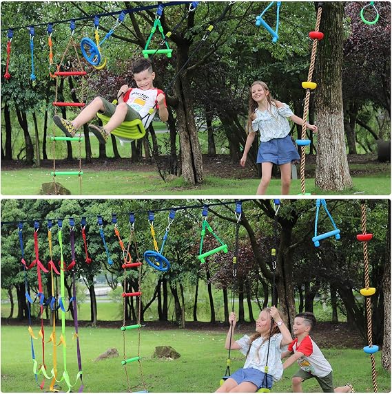 Rainbow Craft Ninja Slackline Buckle Straps - 8pc Removable Hanging Loops for Ninja Obstacle Course Training, Attaching Ninja Obstacle Accessories - Durable Buckle Straps - Blue Color