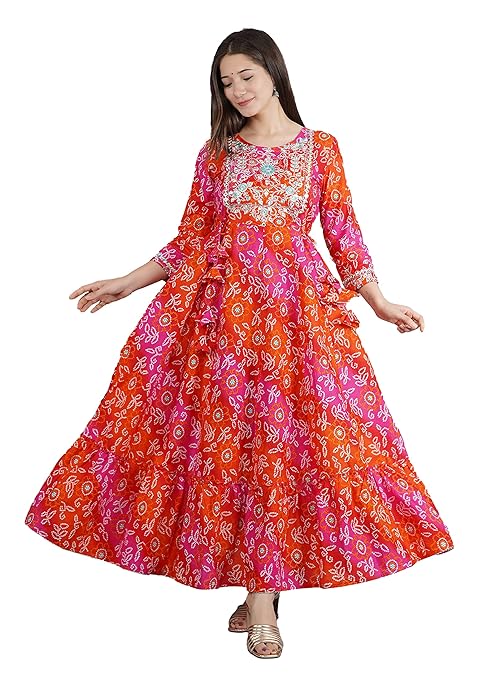 Cotton Printed Embroidery Kurti