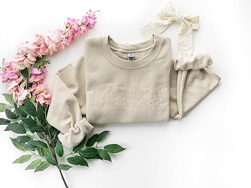 Miniatura 2 de Up2ournecksinfabric - Embroidered - Mama Sweatshirt - Embroidery Mom Sweatshirt - Mother's Day Gift - Custom Mother's Day Gift - Gift For Wife - Mom