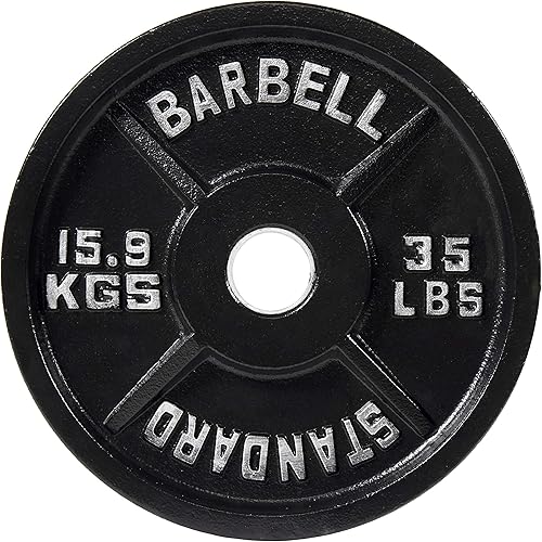 BalanceFrom Cast Iron Plate Weight Plate for Strength Training and Weightlifting, Olympic or Standard