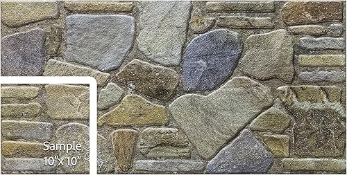 Dundee Deco Paneles de pared 3D  Revestimiento de pared con aspecto de piedra azul y gris, revestimiento de espuma de poliestireno para aplicaciones