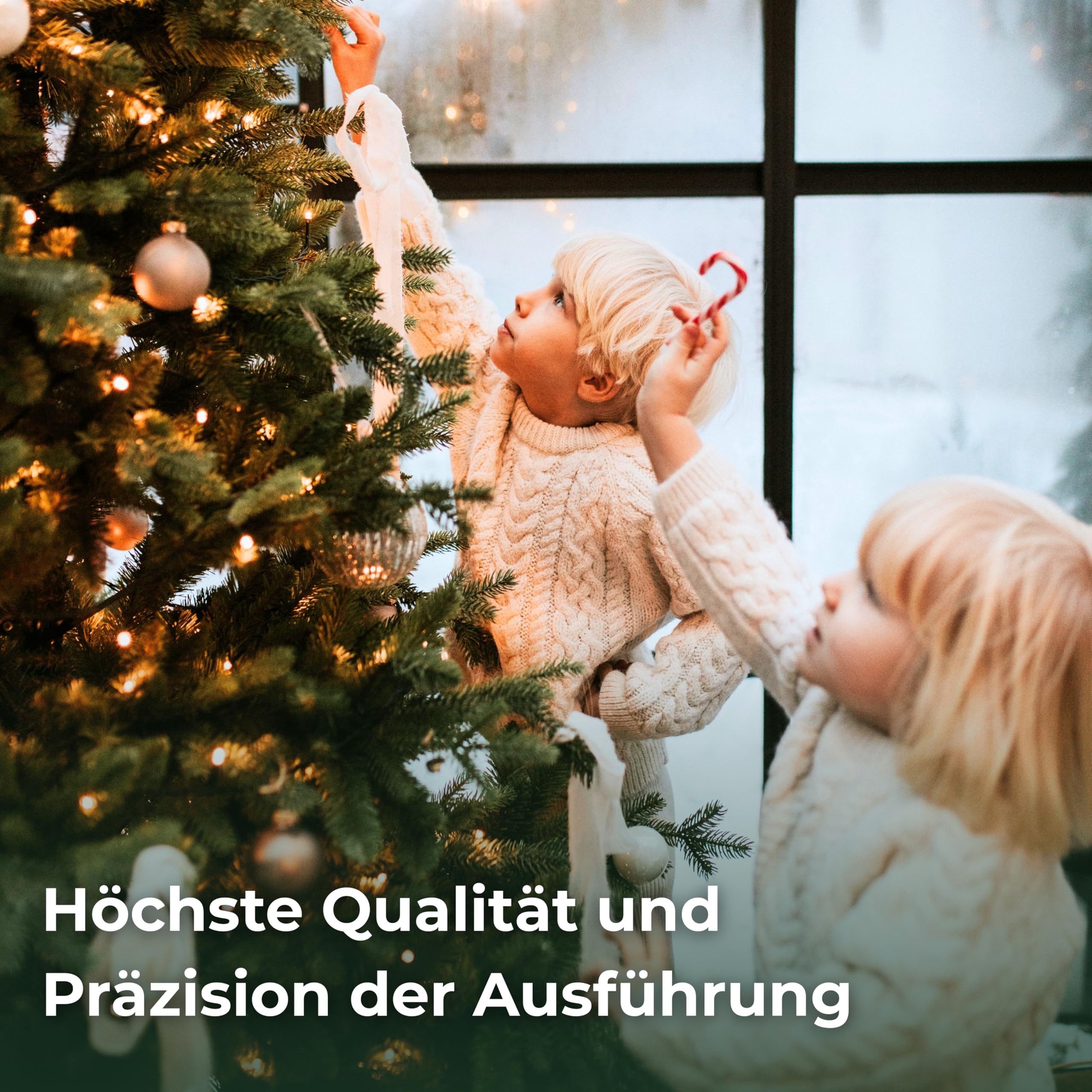 Premium Künstlicher Weihnachtsbaum 210 cm Scandinavian Spruce [100% Spritzguss] Tannenbaum Künstlich inkl. FSC zertifiziertem Holzständer I Christmas Tree Made in EU