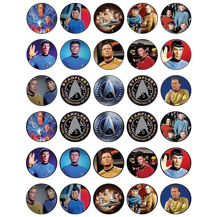 Buy 30 x Edible Cupcake Toppers Themed of Star Trek Original Series Collection of Edible Cake