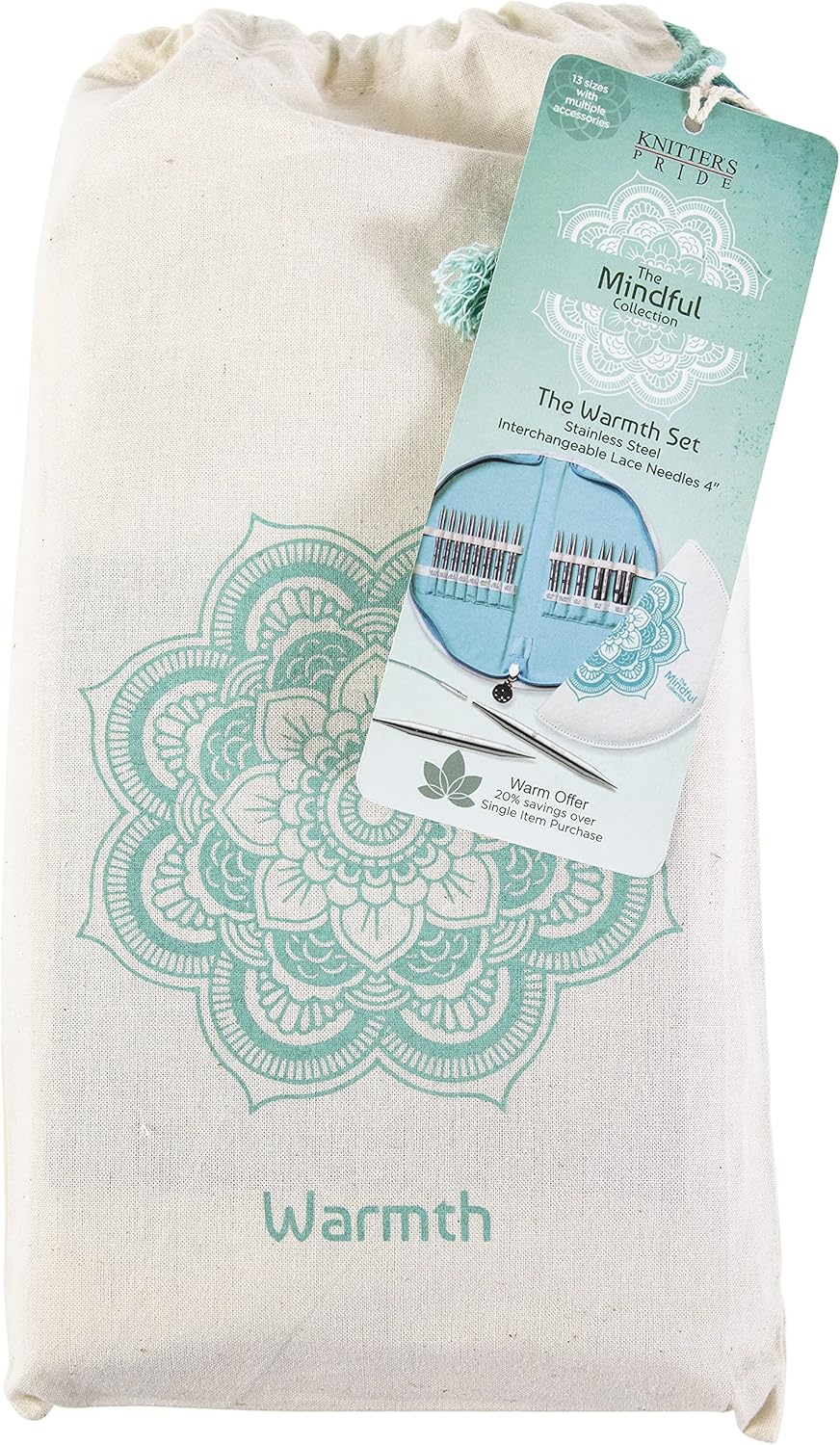 Knitter's Pride-Mindful Interchangeable Lace Needles Set 4"-Warmth Sizes 2.5/3mm to 15/10mm -KP250302