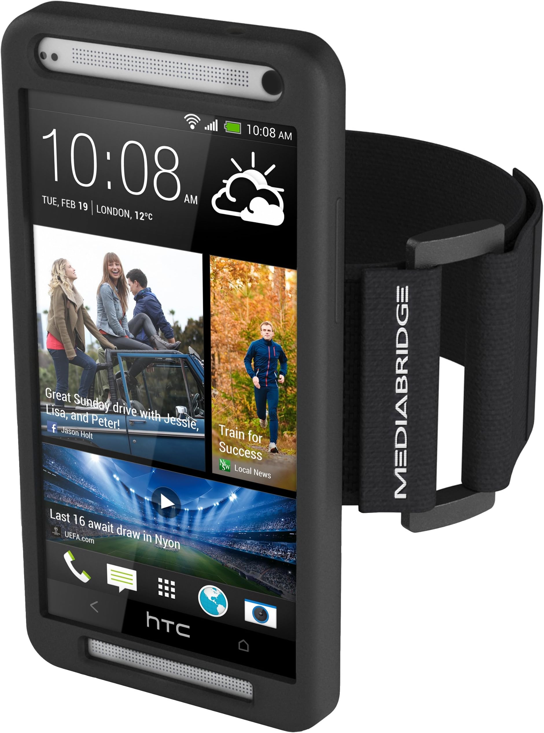 Mediabridge™ Armband for HTC One M7 (Black) - Model AB1 (Part# AB1-HTC1-BLACK)