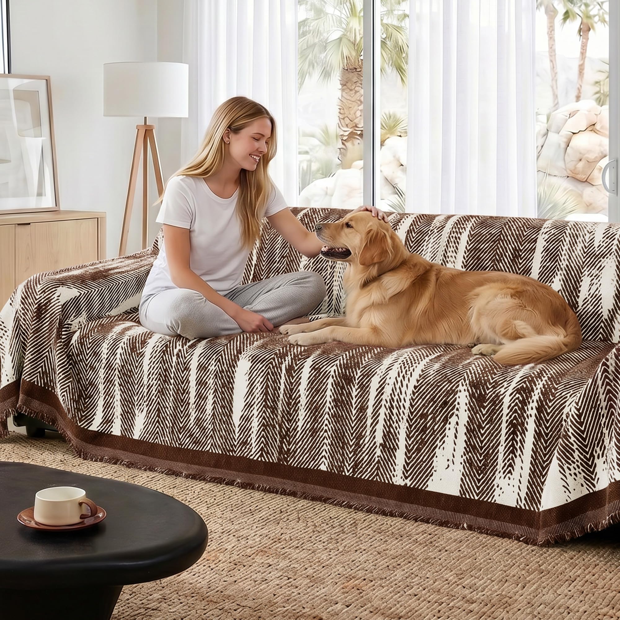 MYSKY HOME Kratzschutz für Sofa, Sofa Überzug, Sofaschutz Katze, Schonbezüge Couch, Sofa Cover