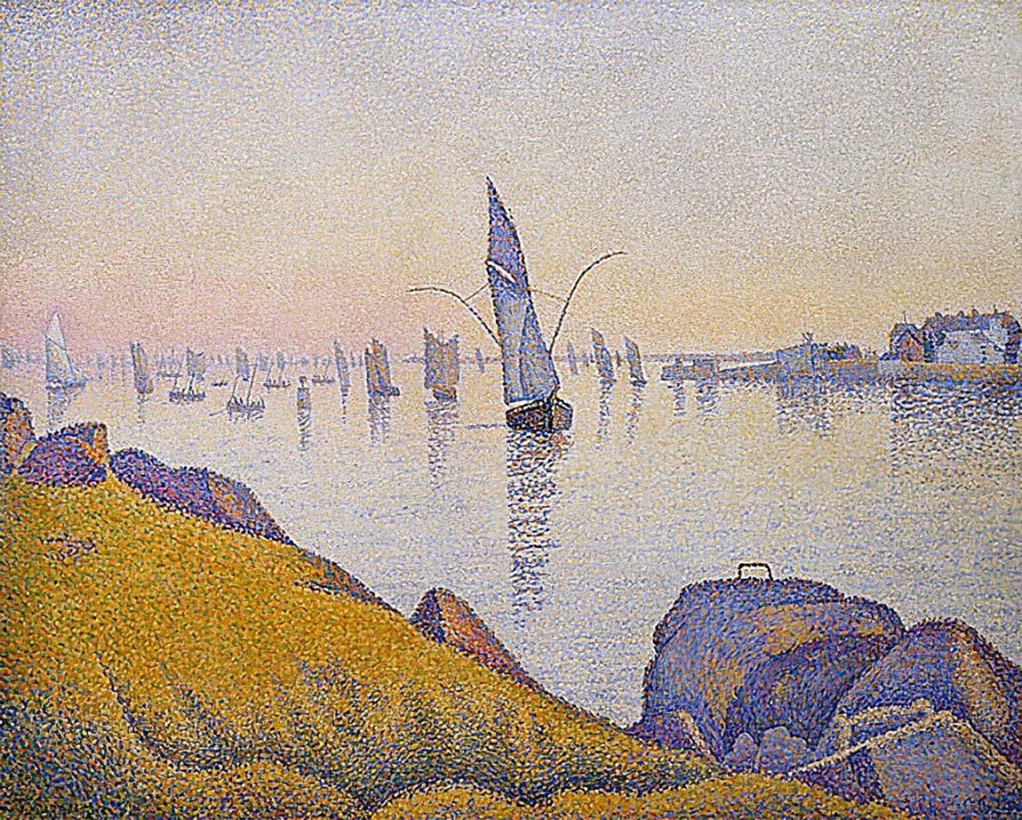 POSTERIIk Vintage Print Pop Art Landscape Artwork Abendruhe Concarneau by Paul Signac Art Prints for Office Home Decor 60x90cm