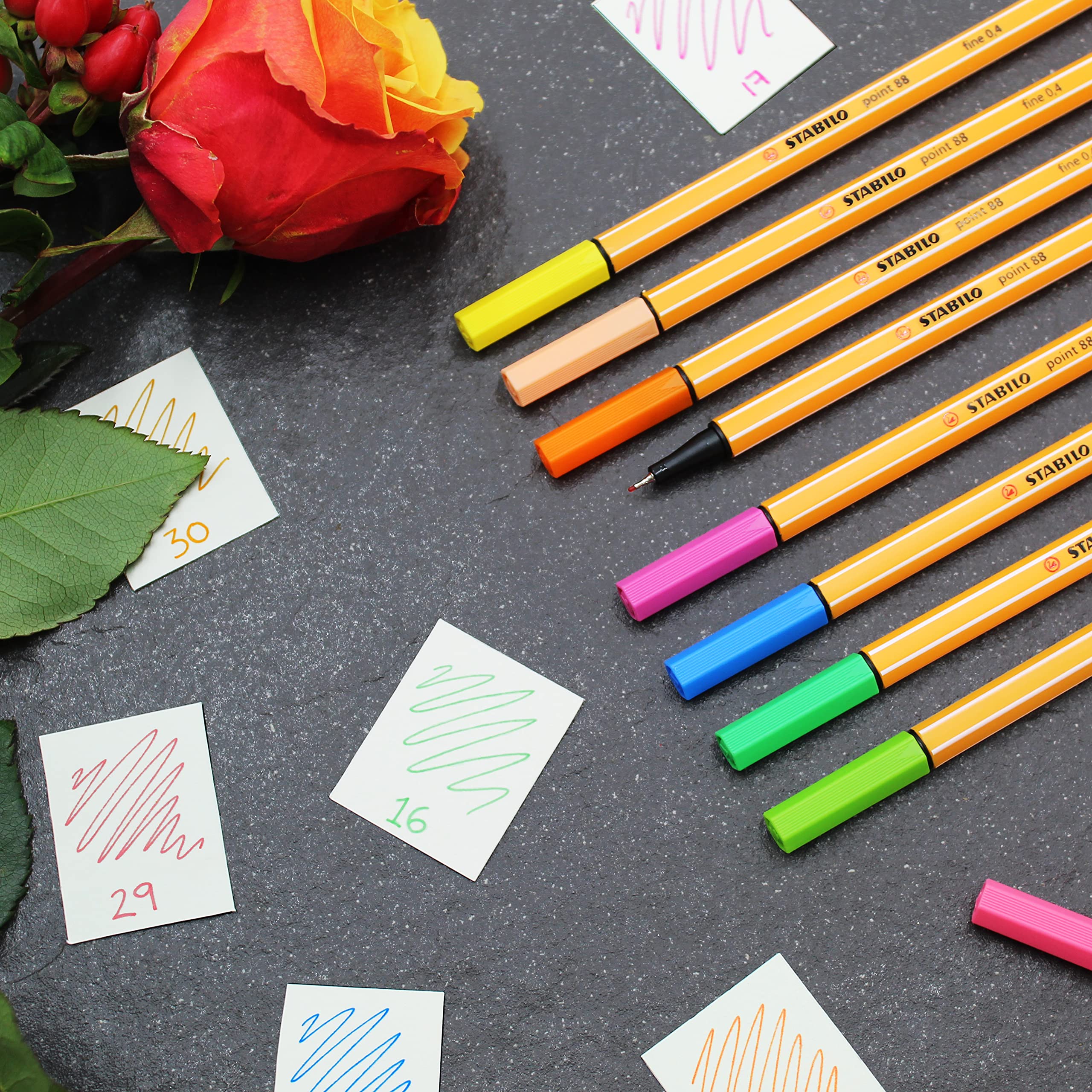 STABILO point 88 Fineliner Pen Set of 8 - Spring Tones, Multicolor, (88/SPRING) - Image 2