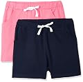 Cloth Theory 2 Pack Girls Premium Cotton Dry-Fit High Waisted Running Shorts Athletic Performance Sports Shorts with Dra