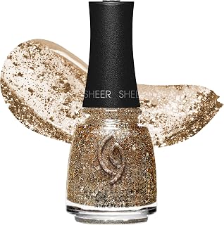 China Glaze CG Nail Lacquer Counting Carats – Gold Glitter Nail Polish Quick Dry, Chip Resistant for Nails Art Topper, Salon & DIY Manicure, 0.5 fl oz