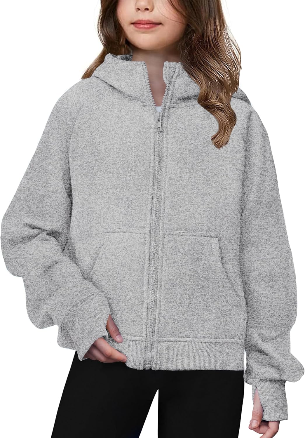 Arshiner Girls Zip Up Hoodies Teen Hooded Sweatshirts Fleece Jackets Kids Fall Fashion Outfits Winter Clothes