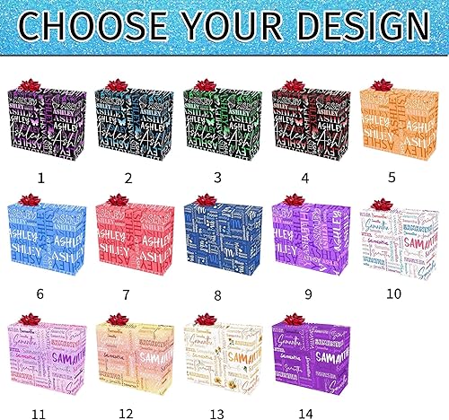 Miniatura 2 de casecoco Rollos de papel de regalo con nombre personalizado para niñas y niños, envoltura de regalo de Navidad personalizada para niños, mujeres y