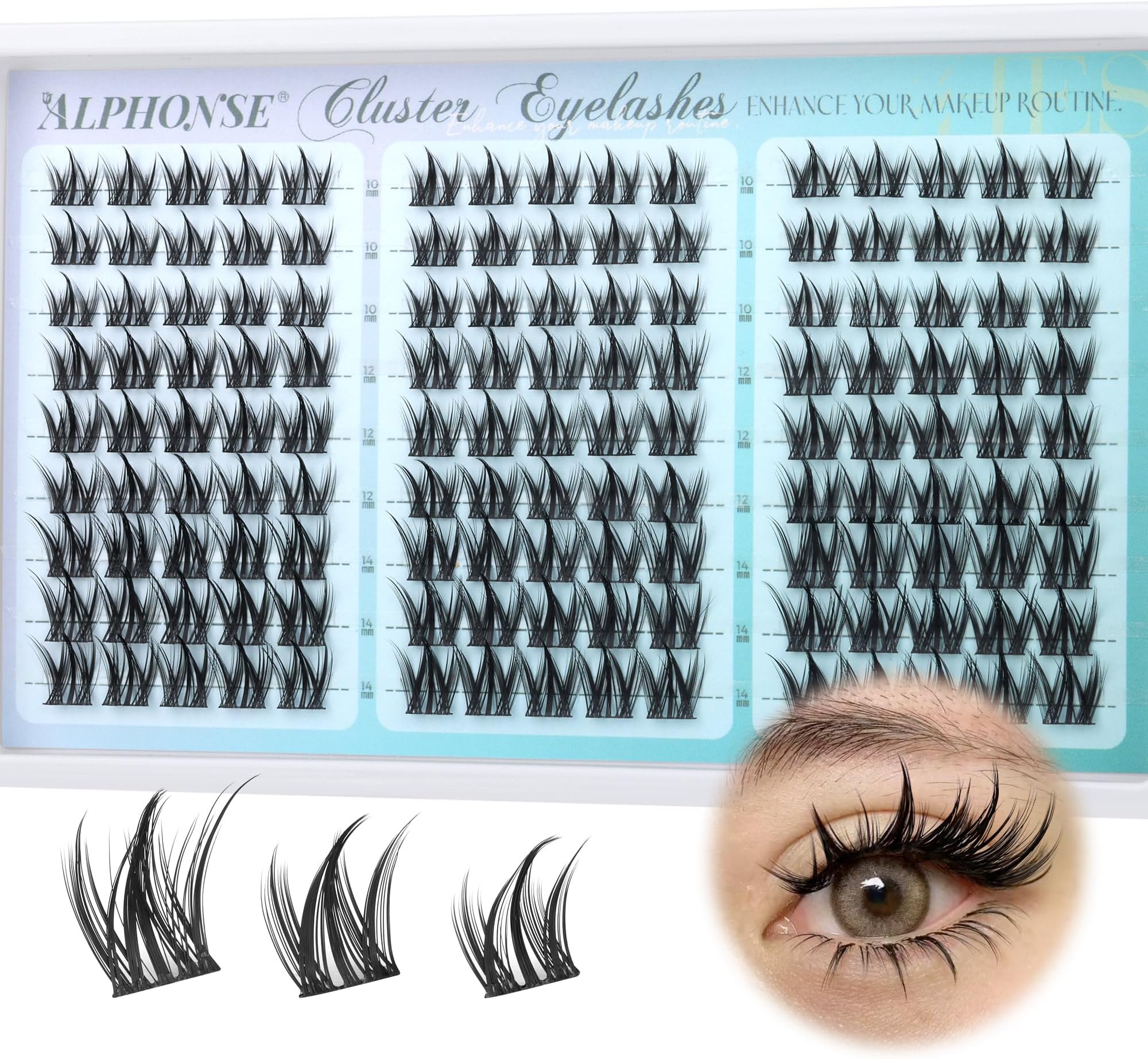 Manga Lash Clusters Wispy Cluster Eyelash Extensions Spiky Eyelashes Clusters Natural C-Curly Individual Lashes Clusters Anime Lash Extensions by ALPHONSE