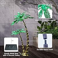 Vista 4 de Lightshare Palmera de 4 pies y 6 pies + bonsái de palmera de 24 pulgadas