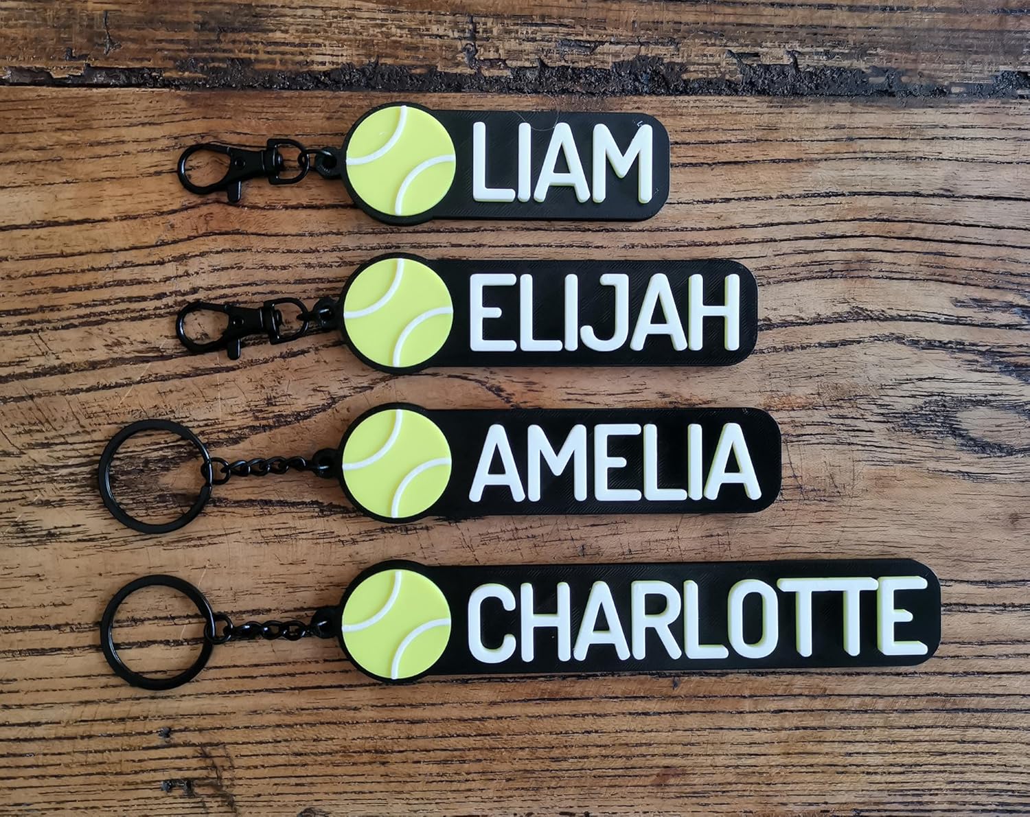 Set of 10/20/30 Personalized Custom Team Tennis Softball Keychain Backpack charms name tag Keyring 3D Printed Game Day Sport Team Personalized Gifts DIY