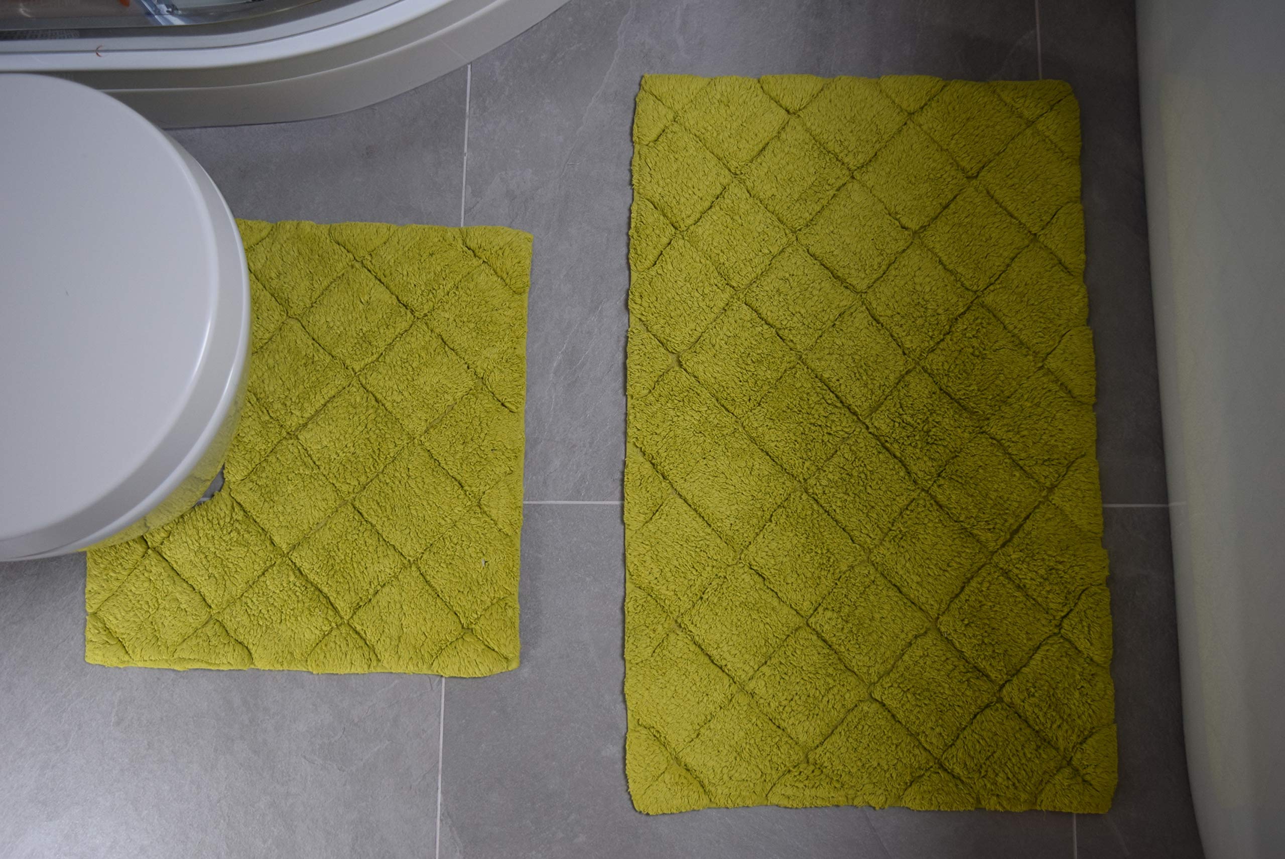 Rapport Home Kyra Set Tappetini Da Bagno In Cotone Con Motivo A Rombi - 2 Pezzi: Tappeto (76x46 Cm) E Pièdipoggio (46x45 Cm) - Lavabile - 5