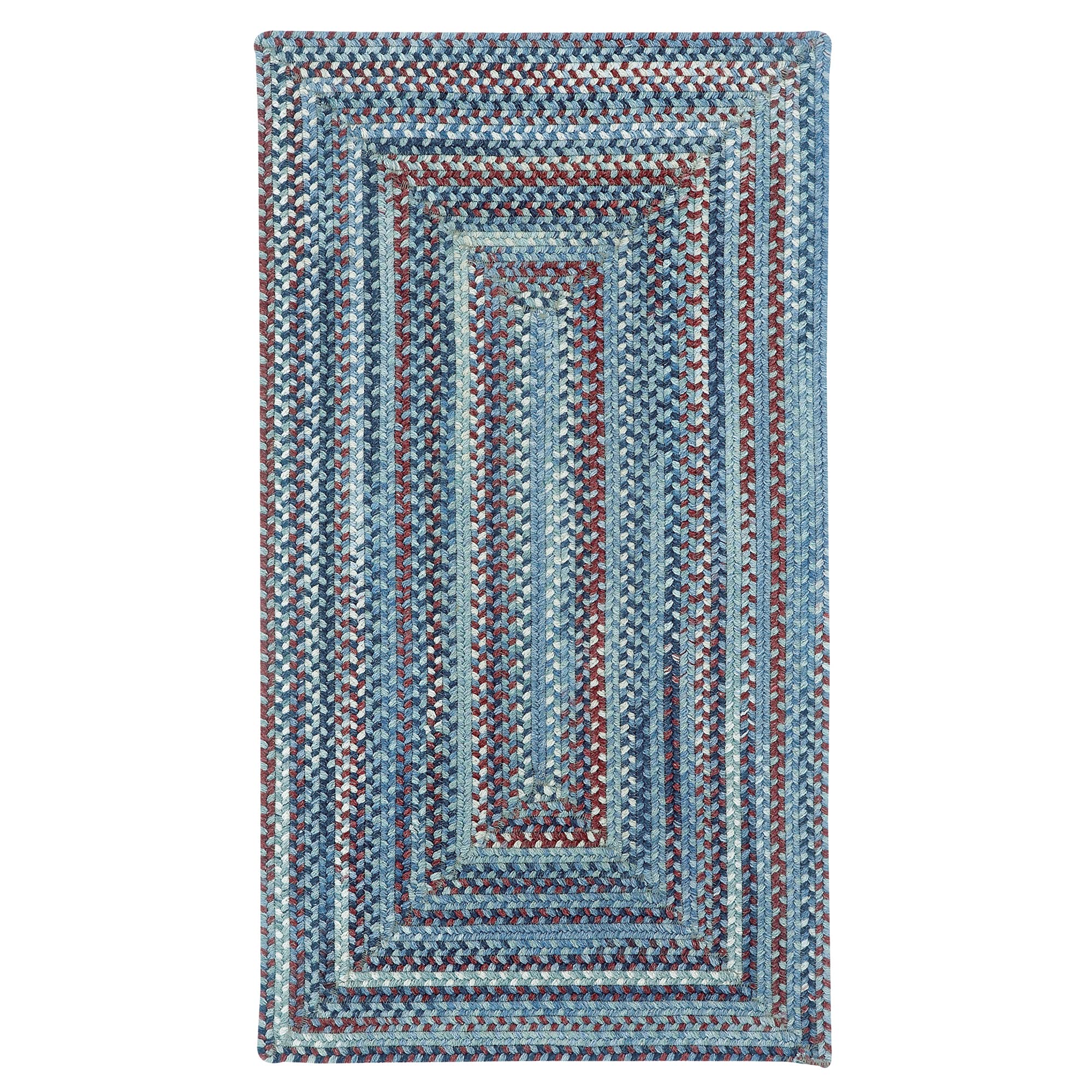 Capel American Heritage Barn Blue 9' 0" X 12' 0" Concentric Rectangle Braided Rug