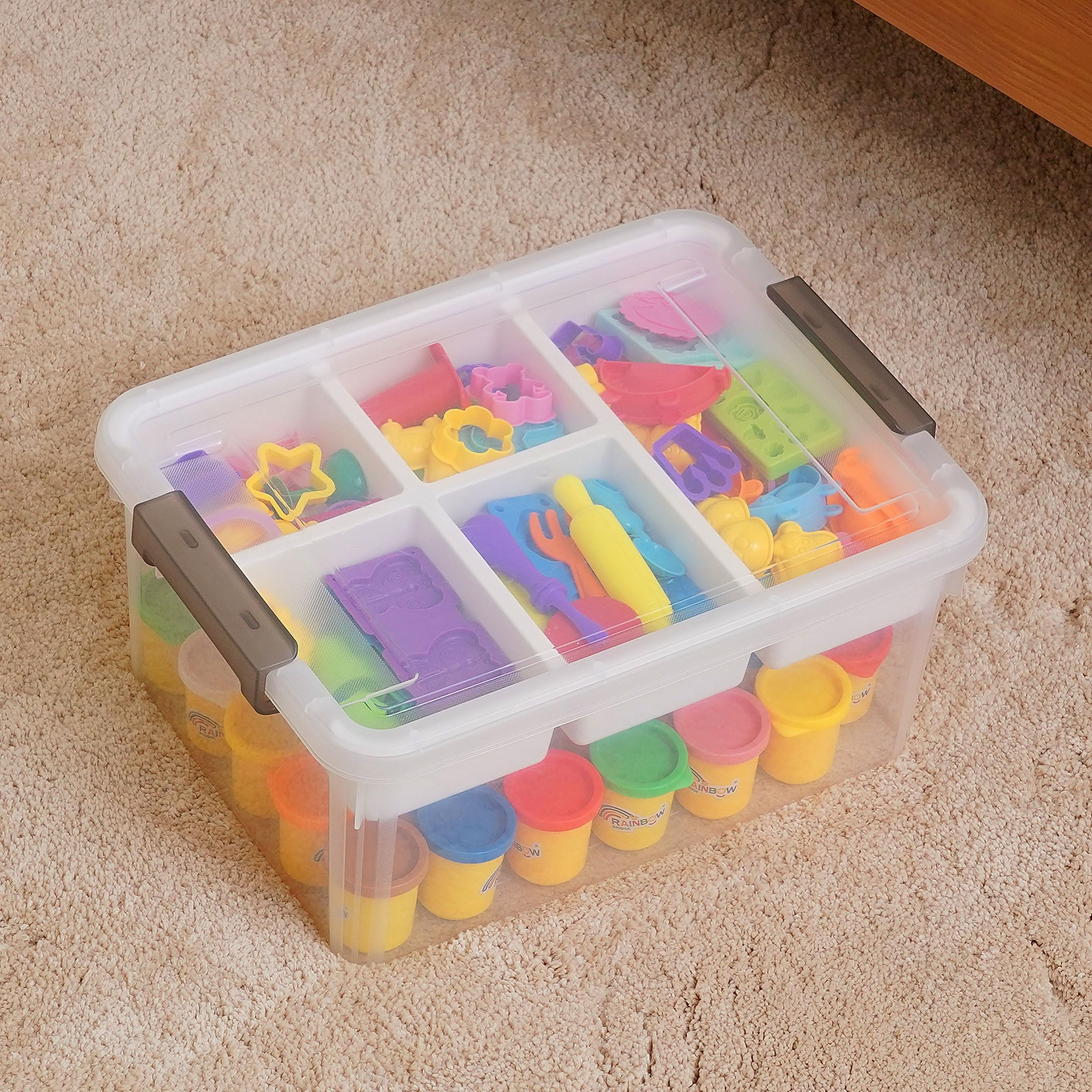 Citylife 17 QT Plastic Storage Bins Clear Storage Box with Lids Multipurpose Stackable Storage Containers for Organizing Tool, Craft, Lego, Crayon