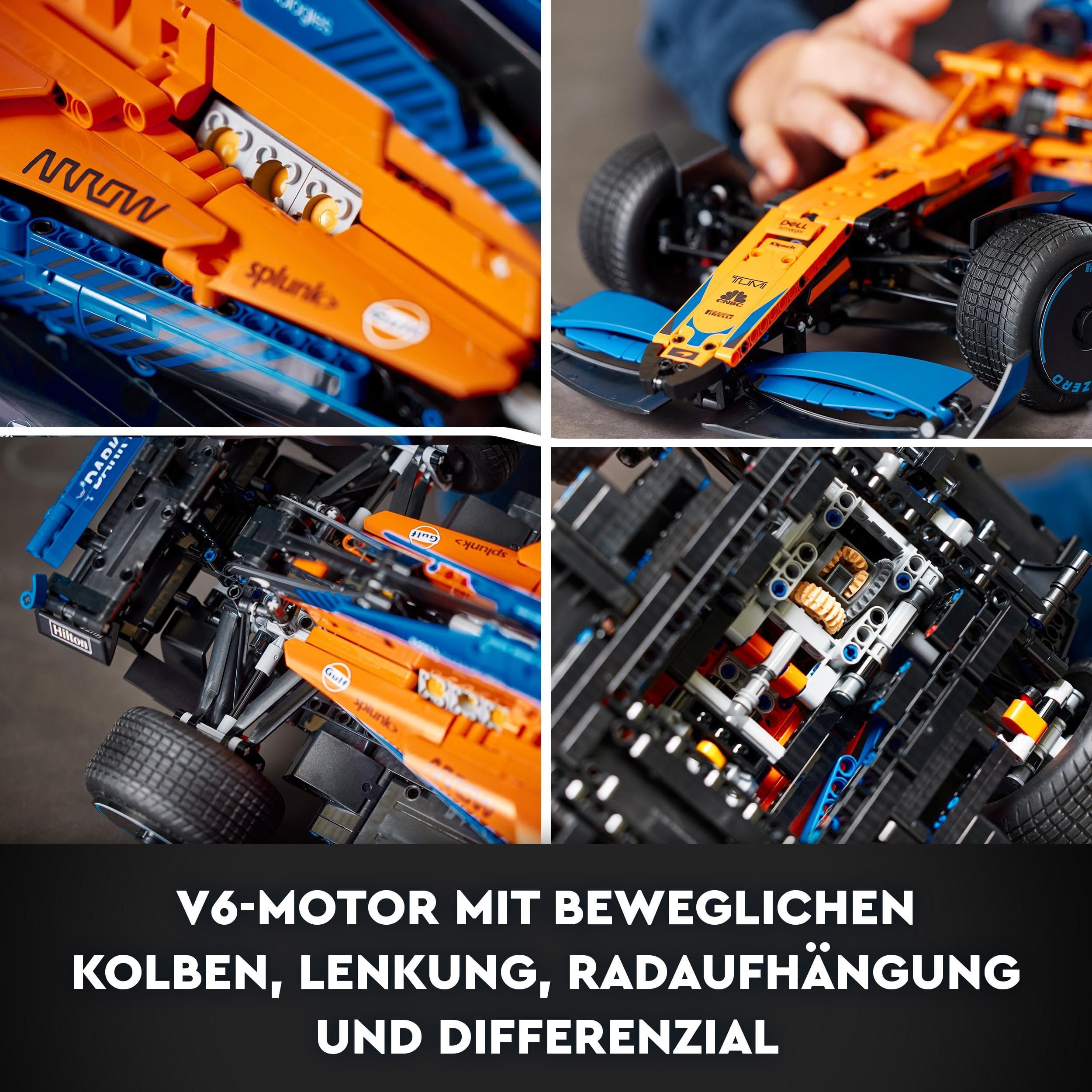 LEGO Technic McLaren Formel 1 Rennwagen - F1 Modellauto für Erwachsene mit V6-Motor und Lenkung - Geschenk für Fans von Motorsport & Sammler - 42141