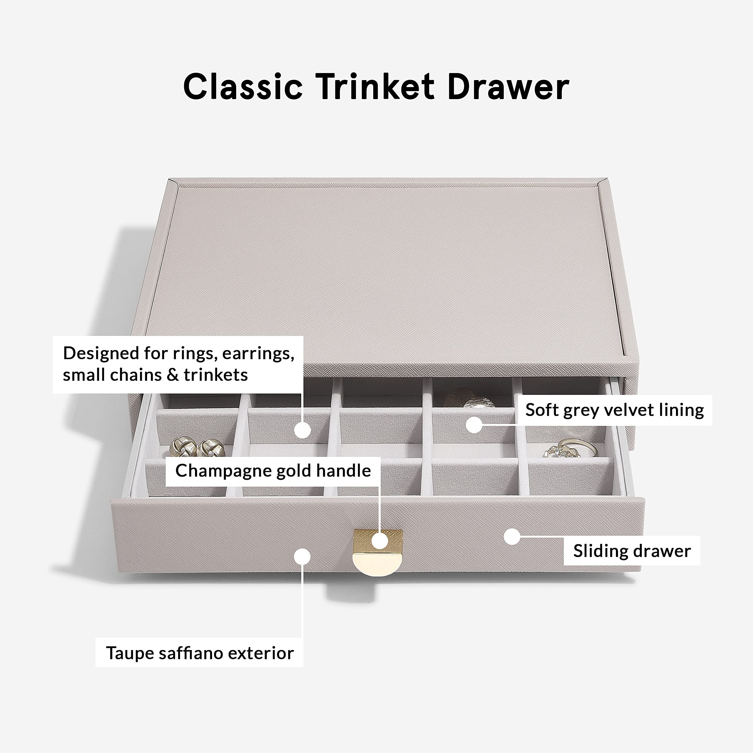 Stackers Taupe Classic Szkatułka na biżuterię - 4-częściowy zestaw (z szufladką)