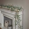 LITBLOOM Lighted Fall Garland with Timer 6FT 24 Warm White LED, Maple Leaf Vine with Lights Battery Operated for Mantle Fireplace Autumn Thanksgiving Harvest Decoration Indoor Outdoor