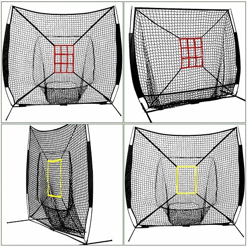 Miniatura 4 de Leyndo 2 unidades de objetivos de ataque ajustables para red de béisbol, práctica de lanzamiento, golpeo, zona de golpe, precisión completa y 9