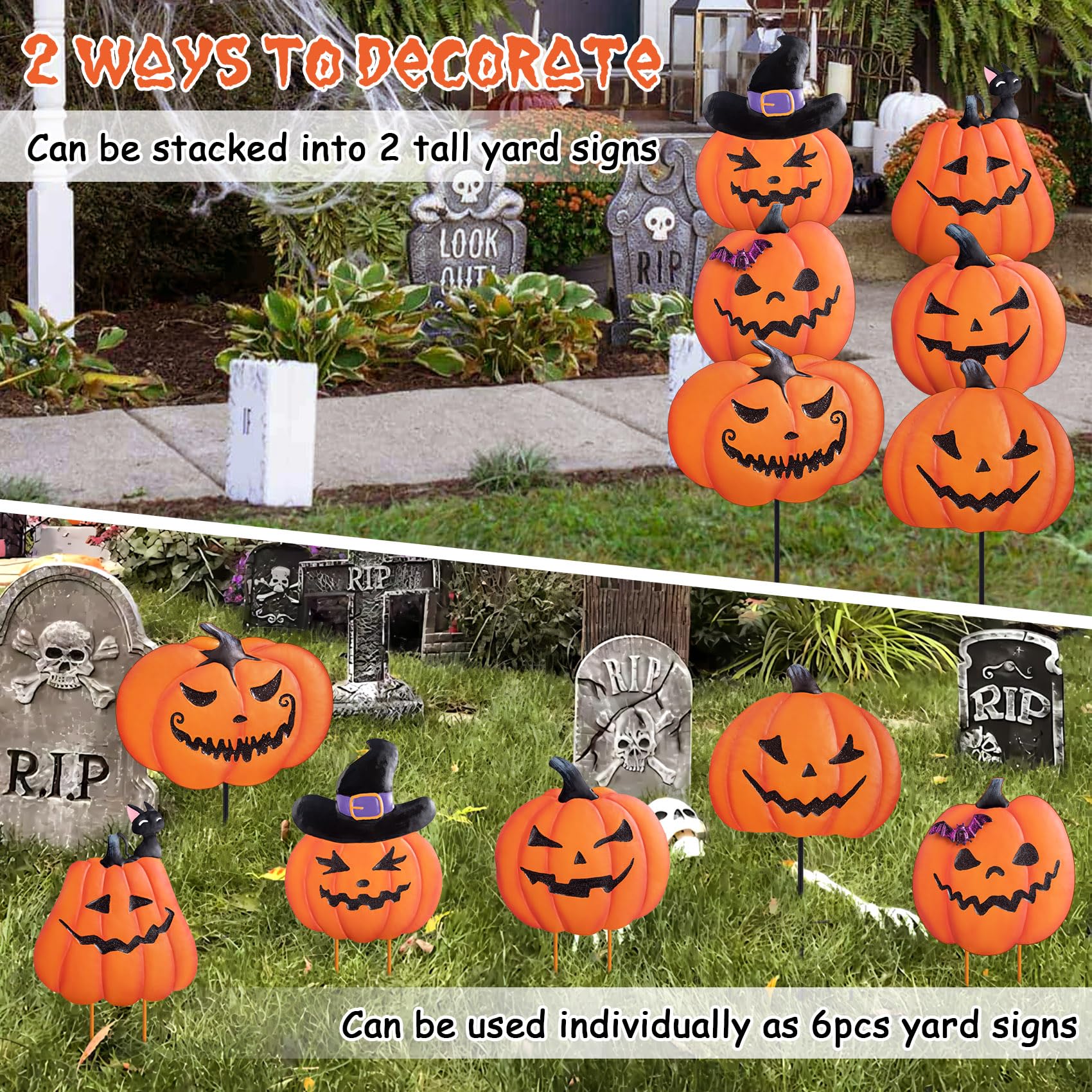 Snapklik.com : Roberly Set Of 6 Halloween Yard Decorations Stakes