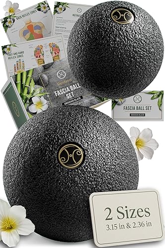 HELDSON® EPP Fascia - Juego de bolas de masaje (2.4 in y 3.1 in), bola de masaje de punto gatillo para espalda, pies y cuello, liberación muscular