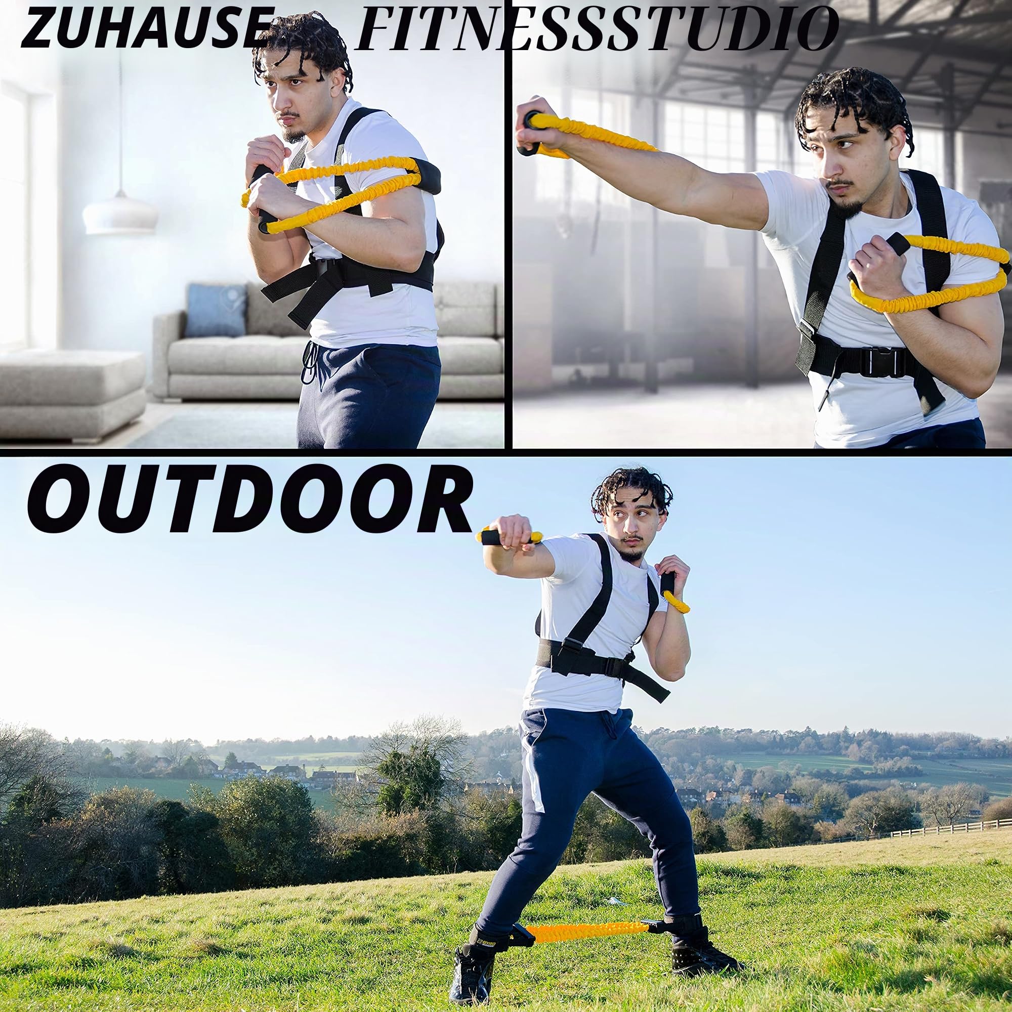 GYRO Fitness | Shadow Boxer Pro | Box-Widerstandsbänder-Set für Schattenboxen, kommt mit Knöchel-Widerstandsbändern mit Manschetten und Knöchelriemen | ideale Ergänzung für Ihre Heimboxausrüstung