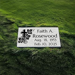 Custom engraved grey granite memorial headstone