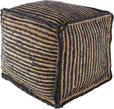Artistic Weavers Kabin 18" x 18" x 18" Pouf, 18" H x 18" W x 18" D, Natural/Black