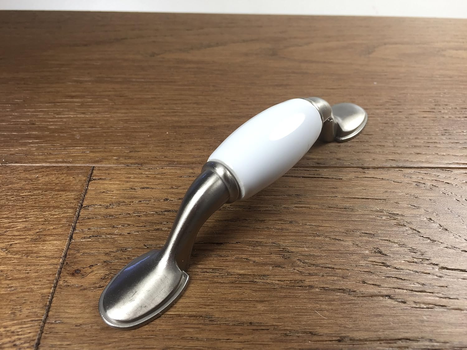 Country Ceramic Pull Handle 3" Hole Spread Brushed Satin Nickel New