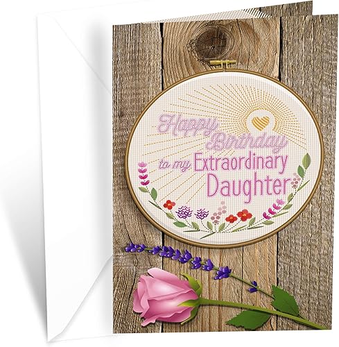 Miniatura 1 de Prime Greetings Tarjeta de feliz cumpleaños para hija, hecha en Estados Unidos, ecológica, tarjeta gruesa con sobre de alta calidad de 5 x 7.75