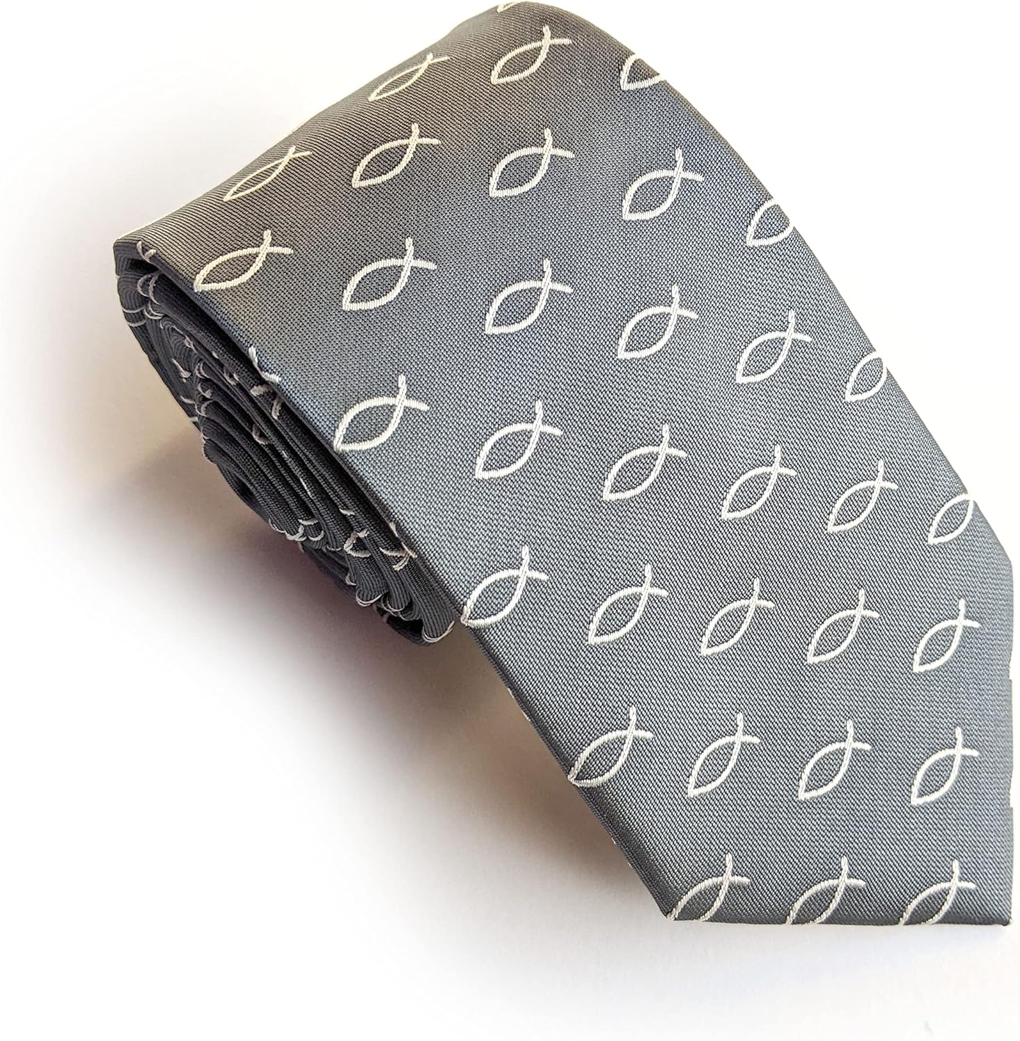 Maker V Jesus Fish Necktie - Christian Necktie - Pastor Necktie