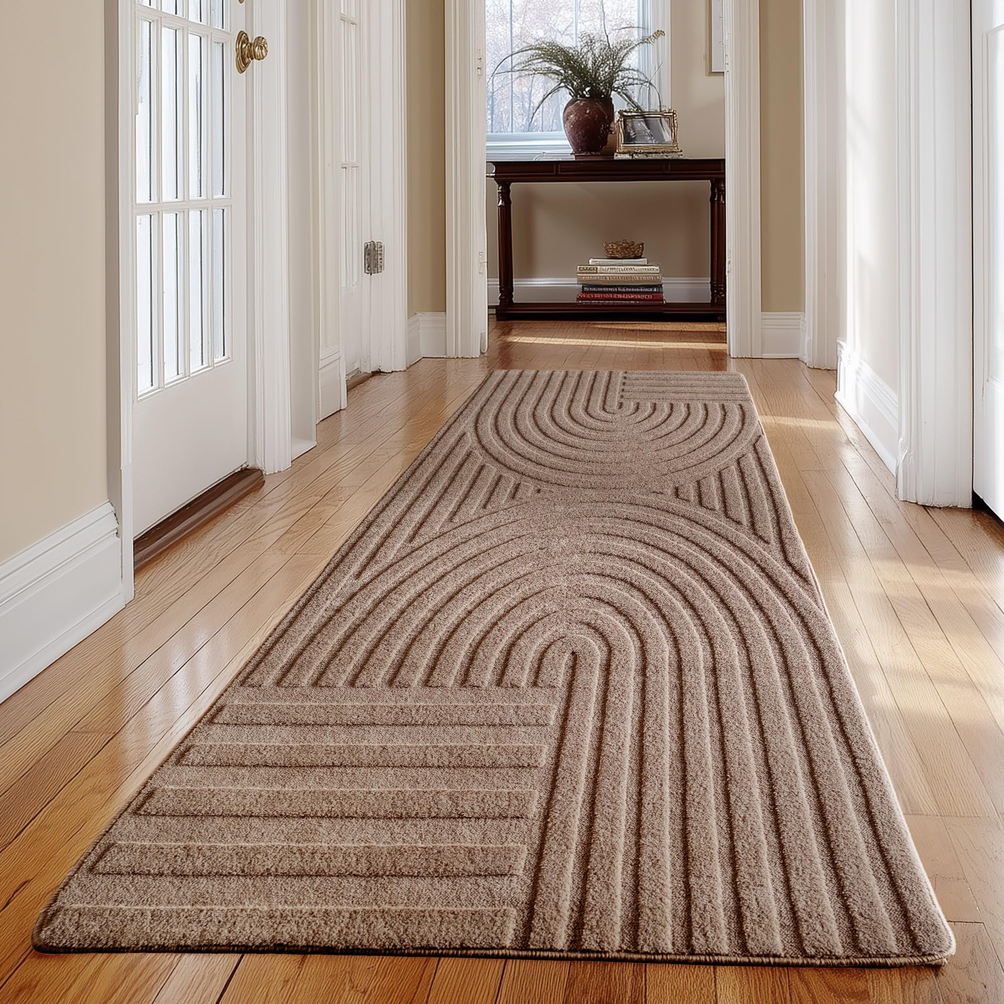 Carpetsale24 Boho Teppich Weicher Skandinavischer Kurzflor mit 3D-Effekt, Waschbar & Pflegeleicht, Moderner Teppich für Wohnzimmer, Esszimmer oder Schlafzimmer