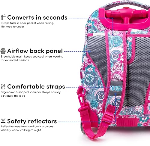 Miniatura 7 de Mochila con bolsa de almuerzo J mundo Nueva York Lollipop Kids 'Rolling, Frambuesa azul), RBS-16LSP